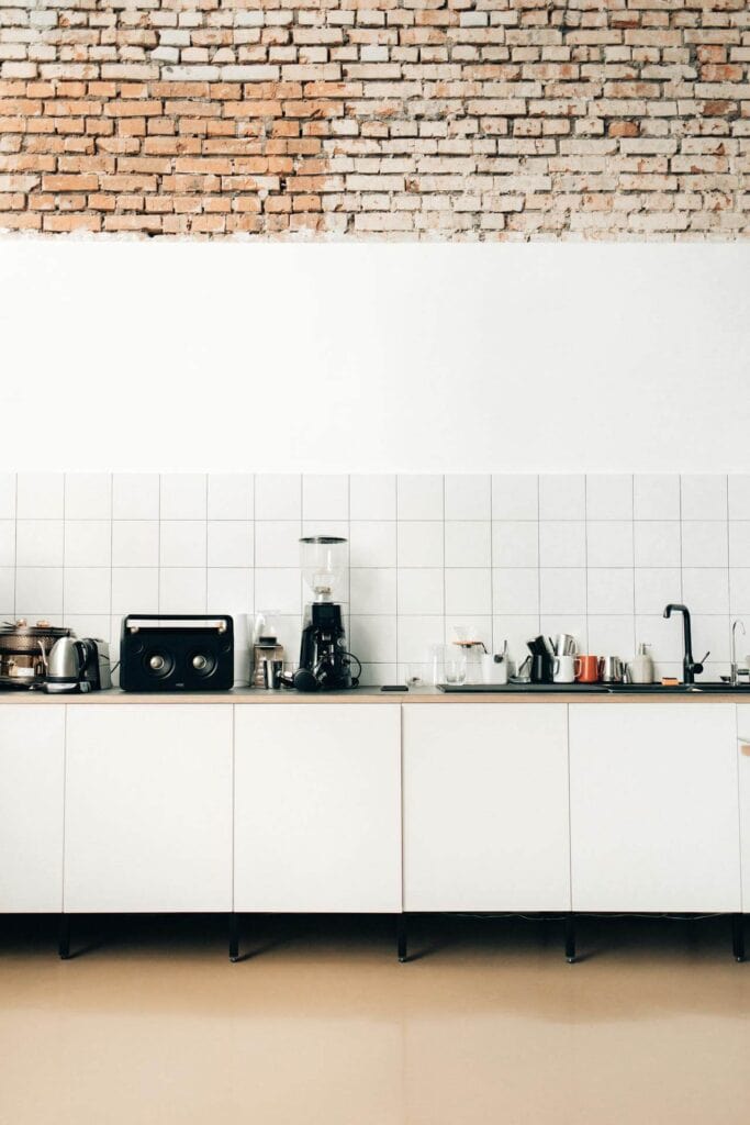 kitchen counter with appliances