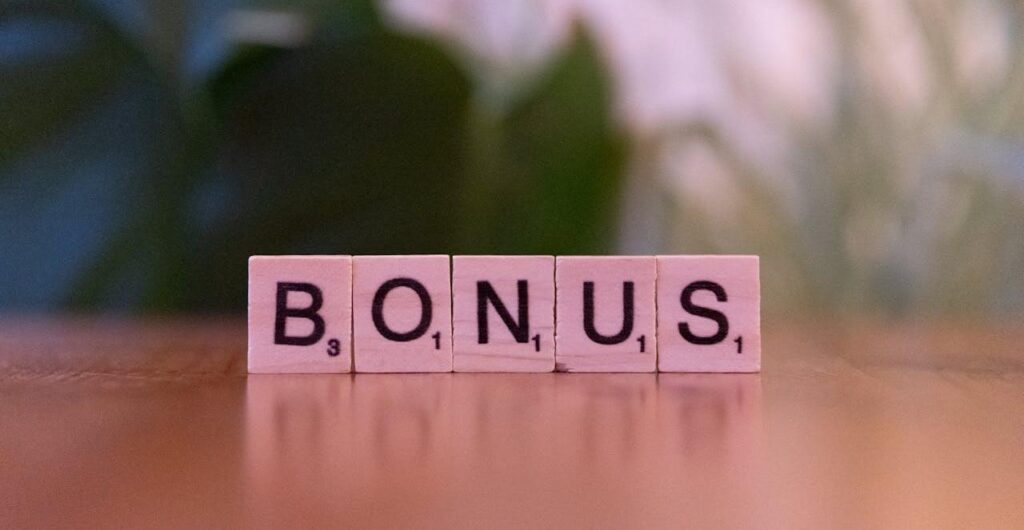 BONUS Word on Scrabble Letter Tiles